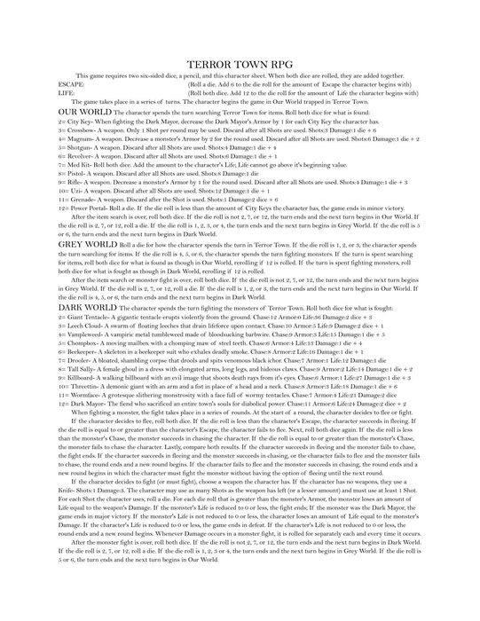 Cover image of Terror Town RPG board game