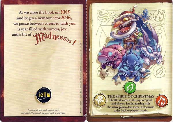 Cover image of The Big Book of Madness: 2016 Greeting Card – Evil Santa board game