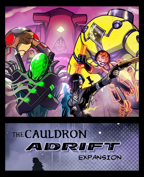 Cover image of The Cauldron: Adrift (fan expansion for Sentinels of the Multiverse) board game