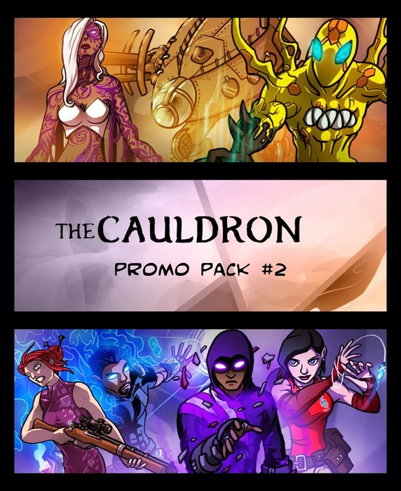 Cover image of The Cauldron: Promo Pack #2 (fan expansion for Sentinels of the Multiverse) board game