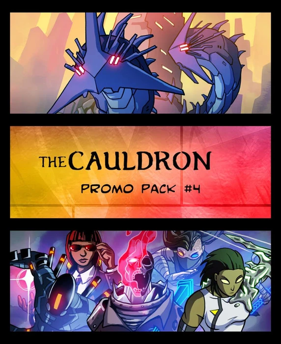 Cover image of The Cauldron: Promo Pack #4 (fan expansion for Sentinels of the Multiverse) board game