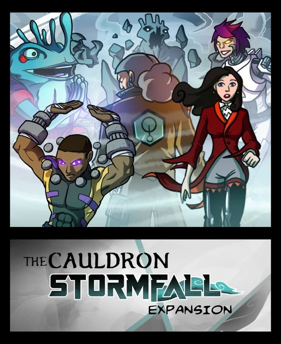 Cover image of The Cauldron: Stormfall (fan expansion for Sentinels of the Multiverse) board game