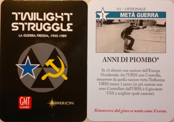 Cover image of Twilight Struggle: "Anni di Piombo" Promo Card board game