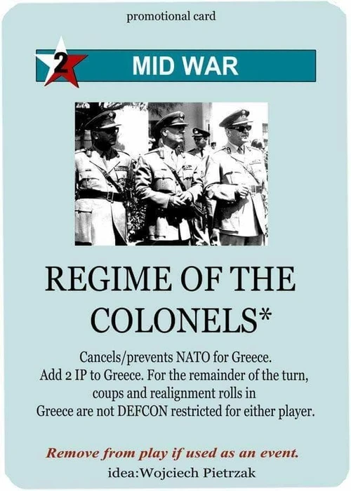 Cover image of Twilight Struggle: Regime of the Colonels Promo Card board game