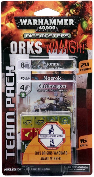Cover image of Warhammer 40,000 Dice Masters: Orks – WAAAGH! Team Pack board game