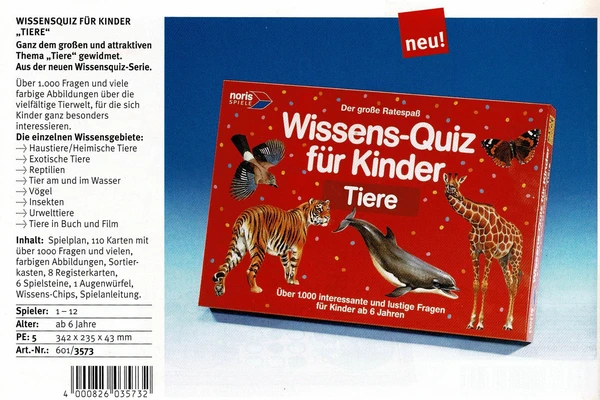 Cover image of Wissens-Quiz für Kinder: Tiere board game