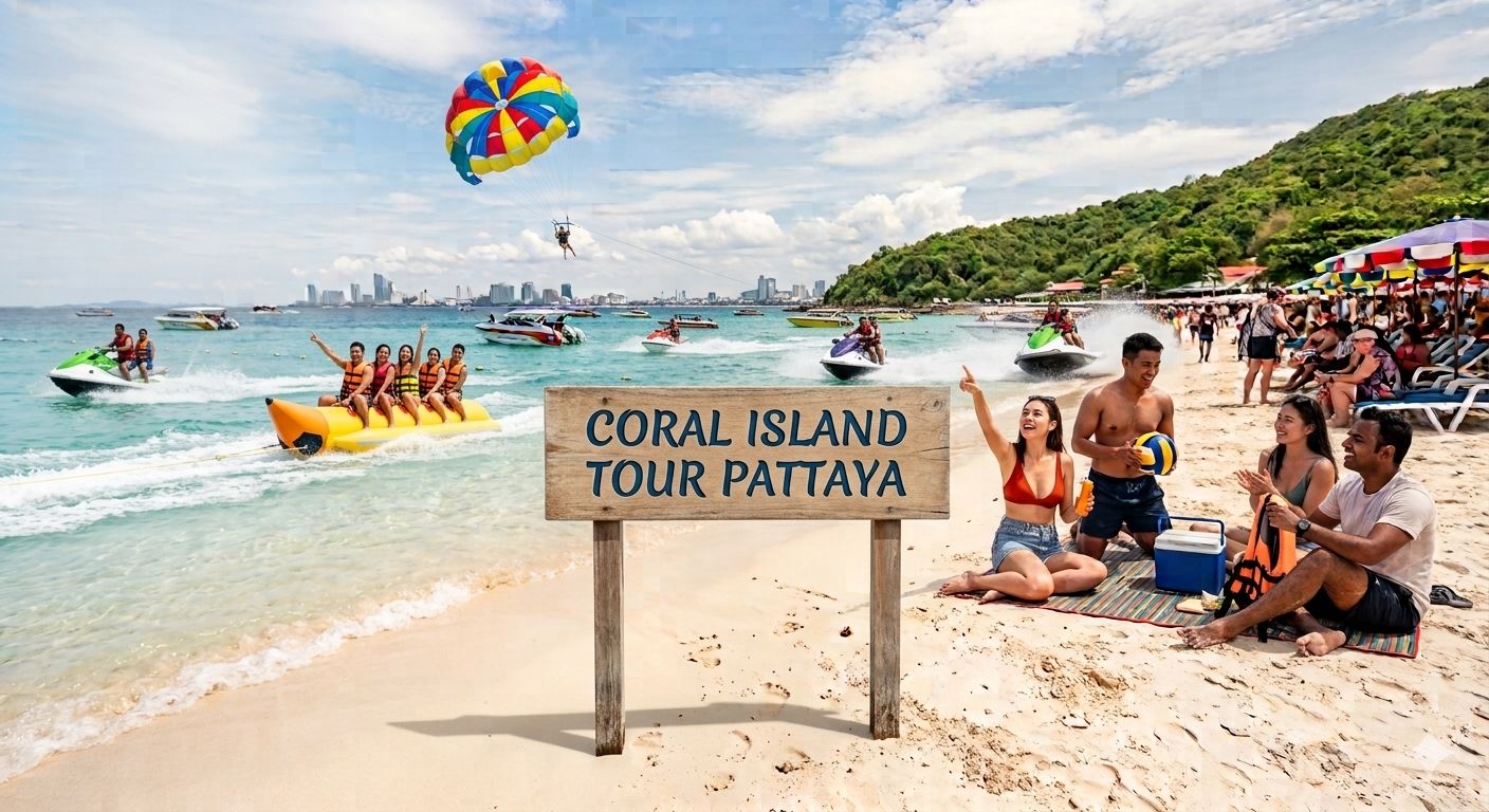 1.Coral island tour on Speedboat with Lunch Round Trip Transfers "Sic"