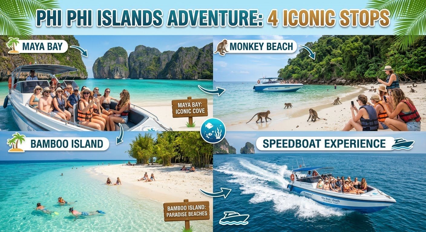 1.Phi Phi islands Tour Phuket by Speed Boat with Lunch - Ex -Island fees -Sic