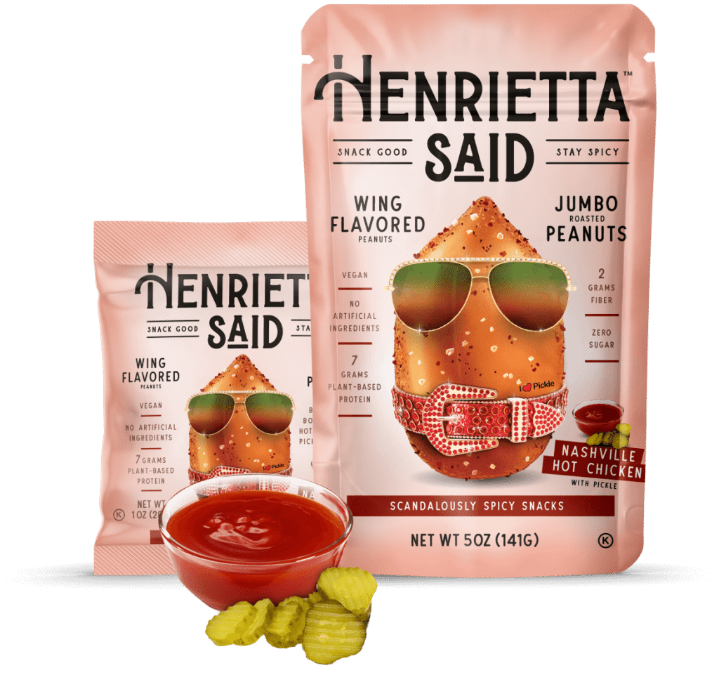 Nashville hot chicken product packaging and flavor cues