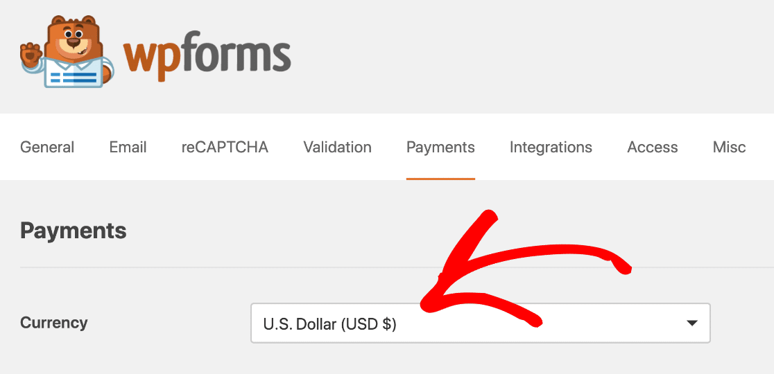 WpForms Currency