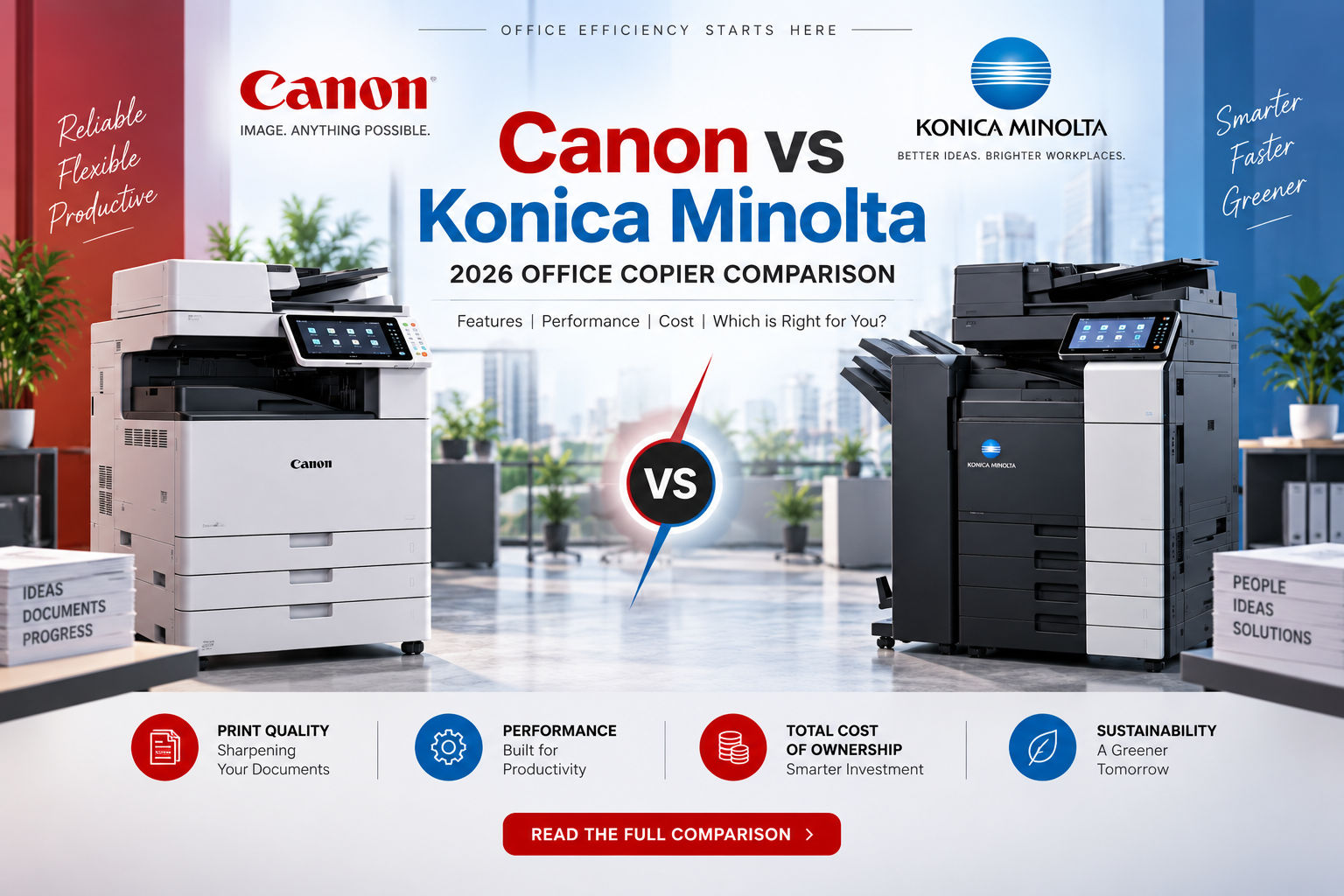 Canon vs Konica Minolta: 2026 Office Copier Comparison — Bhakti Enterprises