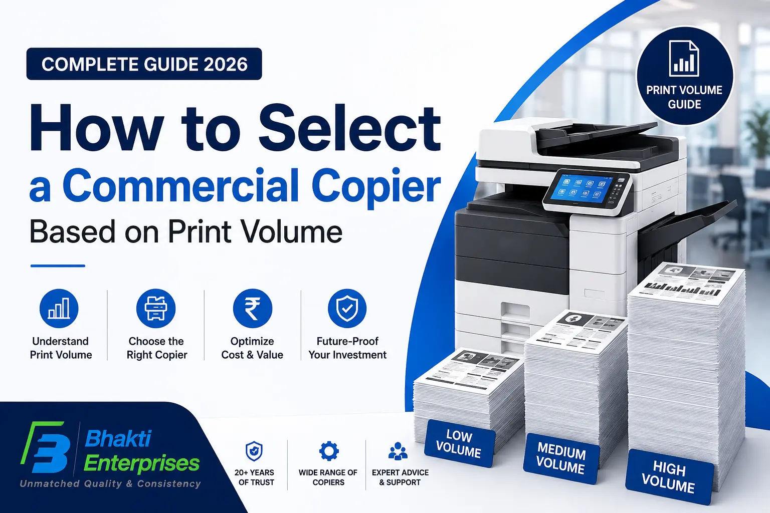 How to Select a Commercial Copier Based on Print Volume in 2026 — Bhakti Enterprises
