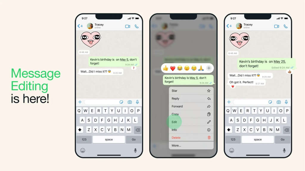 WhatsApp Introduces Message Editing within a 15-Minute Window 2 WhatsApp Edit Message feature 1