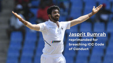 Jasprit Bumrah reprimanded for breaching ICC Code of Conduct