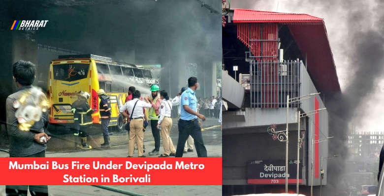 Mumbai Bus Fire Under Devipada Metro Station in Borivali