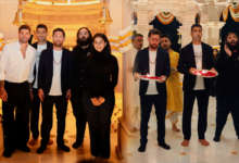 Lionel Messi performing aarti with Anant Ambani at Vantara in Jamnagar