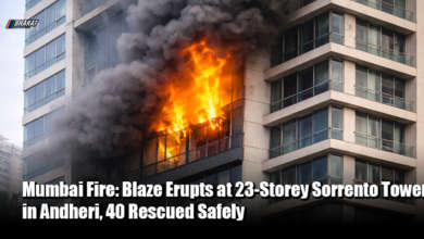 Fire on upper floor of Sorrento Tower residential building in Andheri West, Mumbai