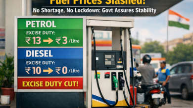 Petrol pump in India with reduced fuel prices after excise duty cut