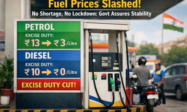 Petrol pump in India with reduced fuel prices after excise duty cut