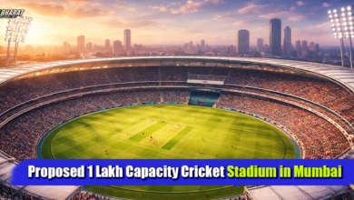 Concept view of large cricket stadium planned in Mumbai with 100000 seating capacity