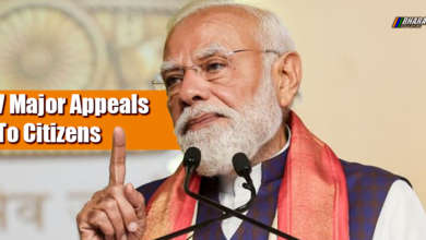 Prime Minister Narendra Modi speaking about fuel conservation and self-reliance during a public address