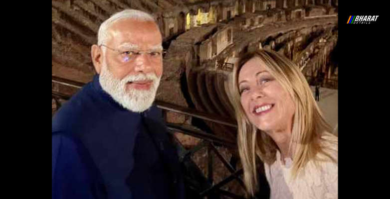 Photo of PM Modi and Giorgia Meloni at Rome Colosseum During Italy Visit -3