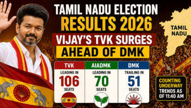 Tamil Nadu Election Results 2026, Vijay TVK results, DMK election results, AIADMK seats Tamil Nadu, Tamil Nadu assembly election