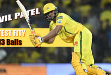 CSK batter Urvil Patel celebrating after scoring fastest IPL fifty against LSG in IPL 2026