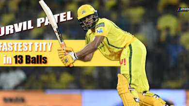 CSK batter Urvil Patel celebrating after scoring fastest IPL fifty against LSG in IPL 2026
