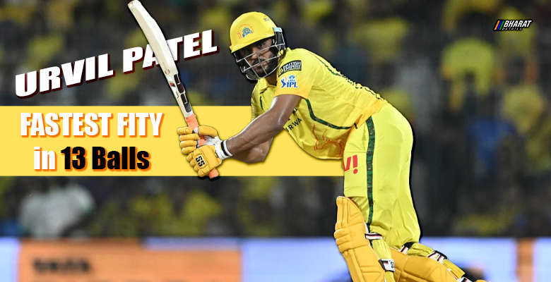 CSK batter Urvil Patel celebrating after scoring fastest IPL fifty against LSG in IPL 2026