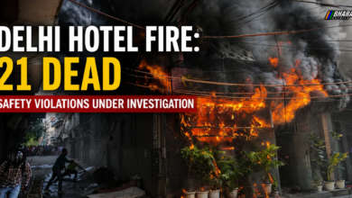 Fire rescue operation outside Flourish Stay hotel in Malviya Nagar Delhi after deadly blaze