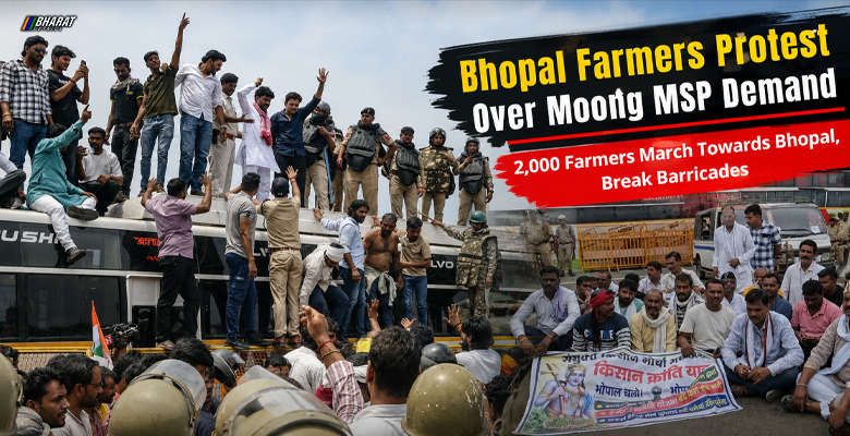 Farmers march towards Bhopal demanding full moong procurement at MSP