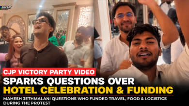 CJP leaders Saurav Das and Ashutosh Ranka at a hotel celebration after Dharmendra Pradhan resignation
