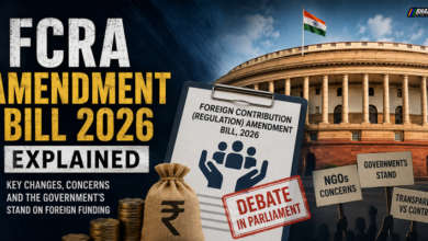 Parliament discusses the FCRA Amendment Bill 2026 proposing new rules for NGOs, foreign funding and management of foreign-funded assets.
