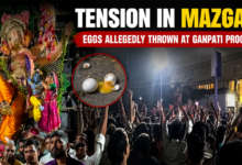Ganpati procession in Mazgaon Mumbai amid tension after eggs were allegedly thrown at the idol