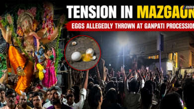 Ganpati procession in Mazgaon Mumbai amid tension after eggs were allegedly thrown at the idol