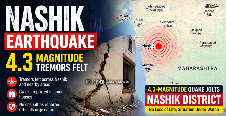4.3 magnitude Nashik earthquake triggers tremors across Maharashtra with cracks reported in some houses