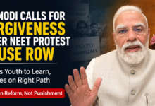 Prime Minister Narendra Modi addressing the nation in a video message on the NEET protest abuse controversy and examination reforms.