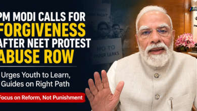Prime Minister Narendra Modi addressing the nation in a video message on the NEET protest abuse controversy and examination reforms.