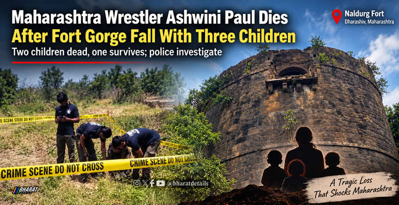 National-level wrestler Ashwini Paul and Naldurg Fort in Maharashtra's Dharashiv district