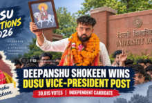 Deepanshu Shokeen wins DUSU Vice President post as an independent candidate in Delhi University election 2026