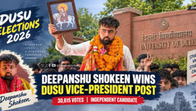 Deepanshu Shokeen wins DUSU Vice President post as an independent candidate in Delhi University election 2026
