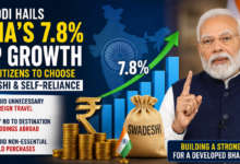 PM Narendra Modi hails India’s 7.8% GDP growth and urges citizens to avoid unnecessary foreign travel and gold purchases