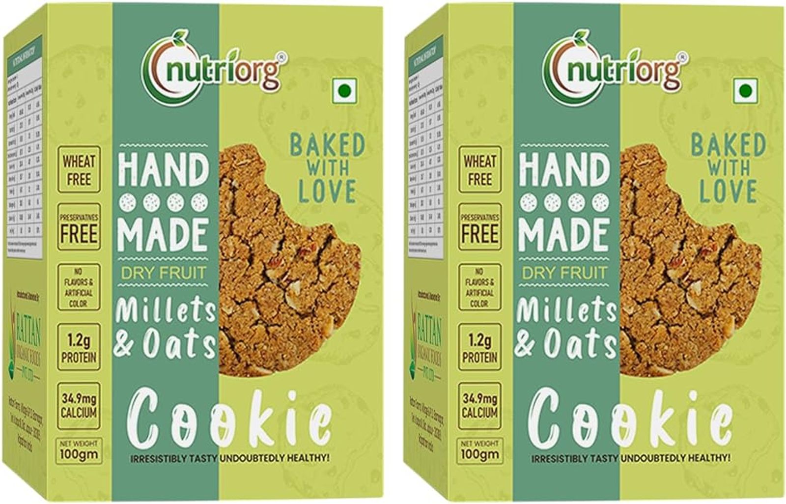 Nutriorg Dry Fruit Millets & Oats Cookies