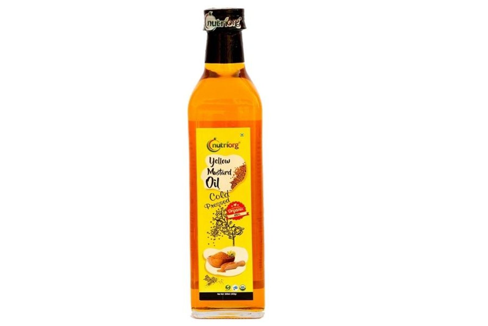 Nutriorg Organic Yellow Mustard Oil Glass Bottle