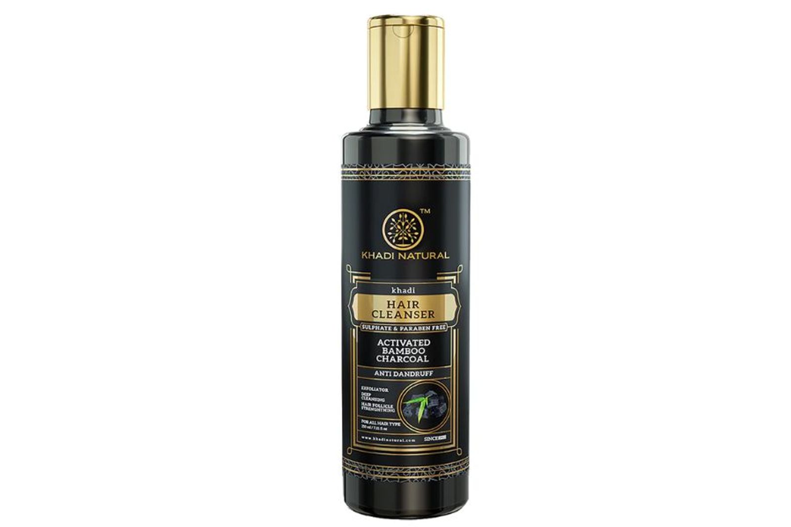 Khadi Natural Activated Bamboo Charcoal Hair Cleanser- Sulphate & Paraben Free