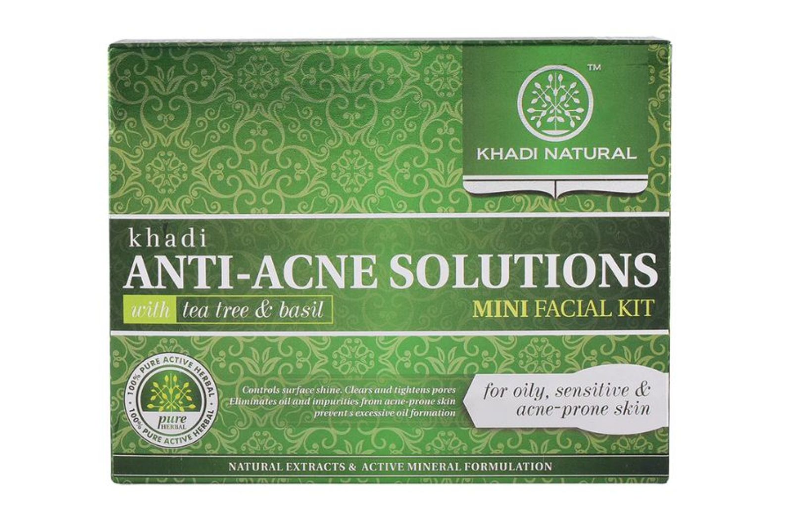 Khadi Natural Anti-Acne Solutions Mini Facial Kit (With Tea Tree & Basil)