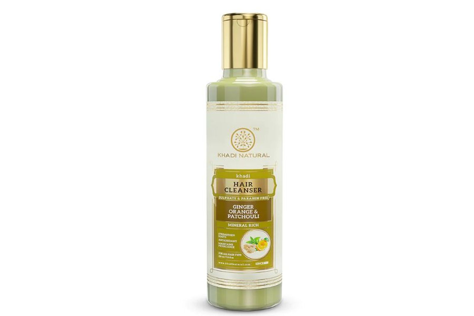 Khadi Natural Ginger Orange & Patchouli Hair Cleanser-Sulphate & Paraben Free