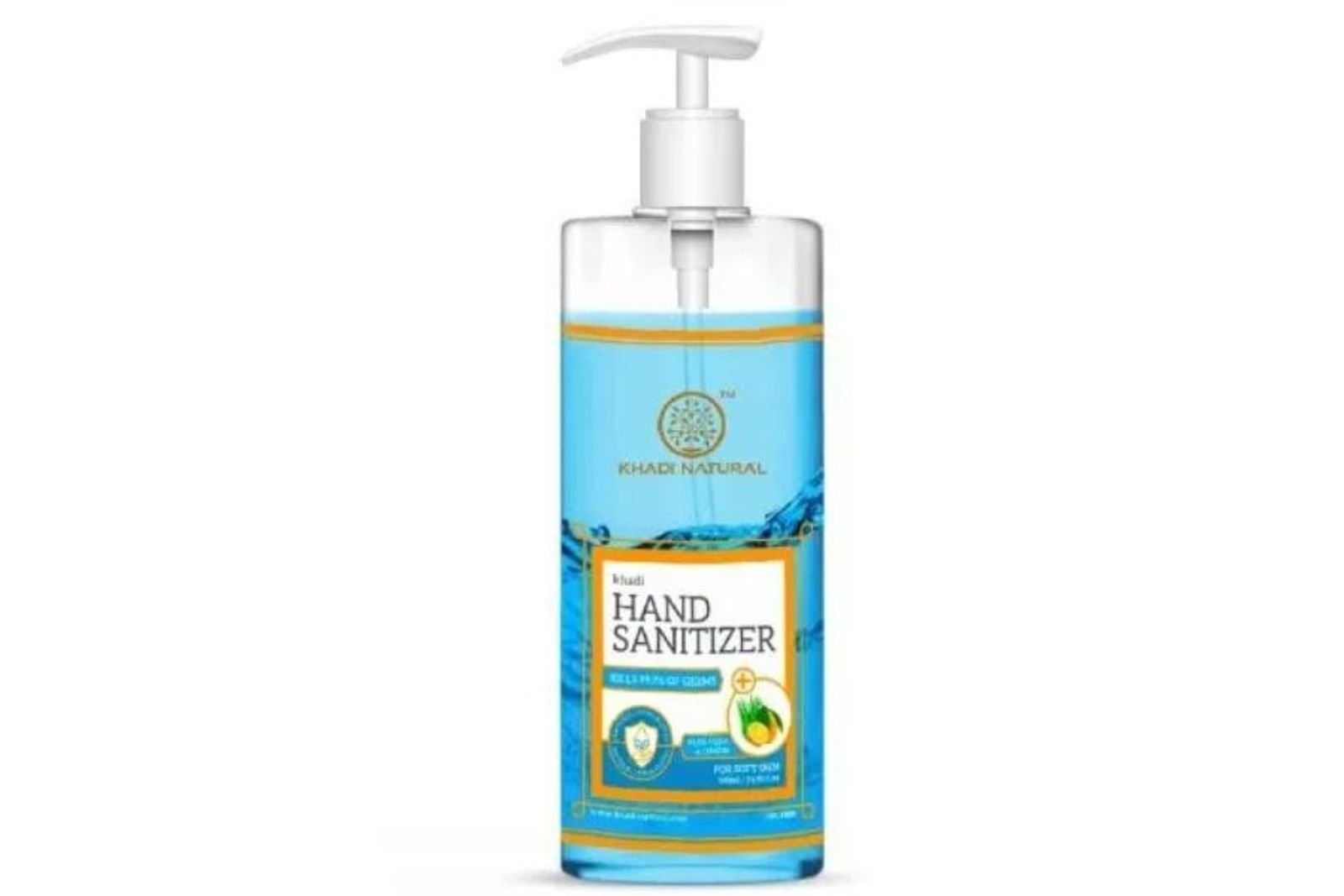 Khadi Natural Hand Sanitizer Aloe Vera & Lemon (70% Alcohol Liquid) With Dispenser