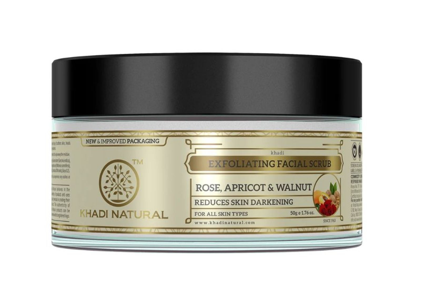 Khadi Natural Rose, Apricot & Walnut Exfoliating Facial Scrub